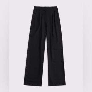 Abercrombie A&F Sloane Linen-Blend Wide Leg Pant black 28